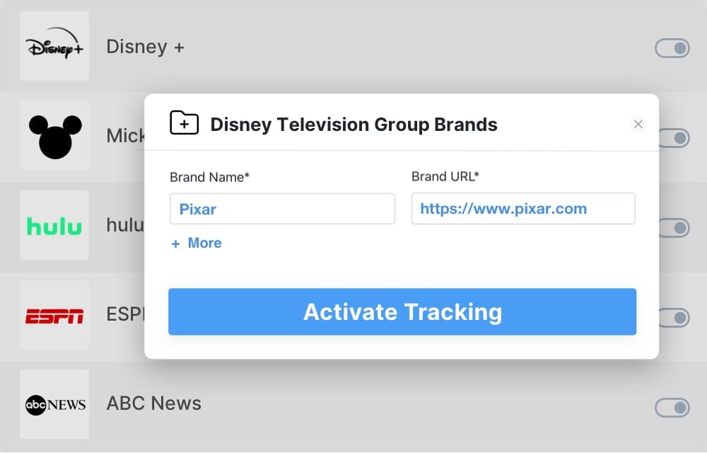 Content protection use case, activating brand tracking