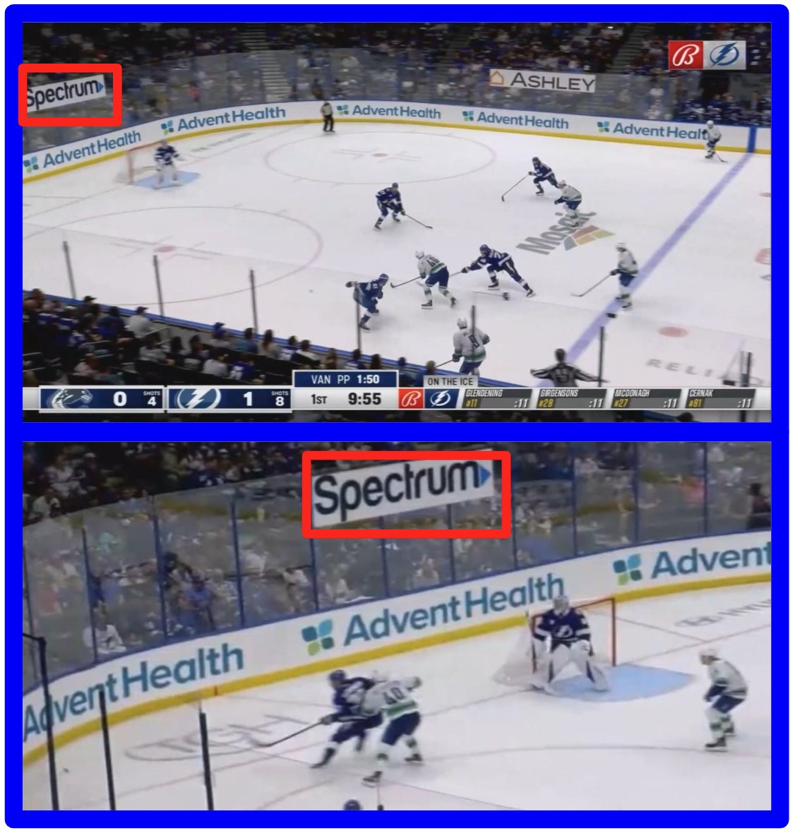 Example of zooming across frames in video